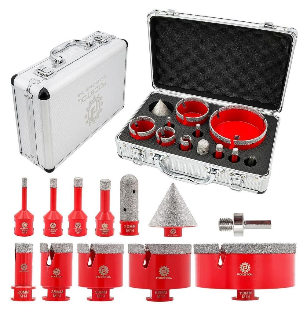 Diamant boor set, 12 stuks, voor porselein, keramiek, Productafbeelding 