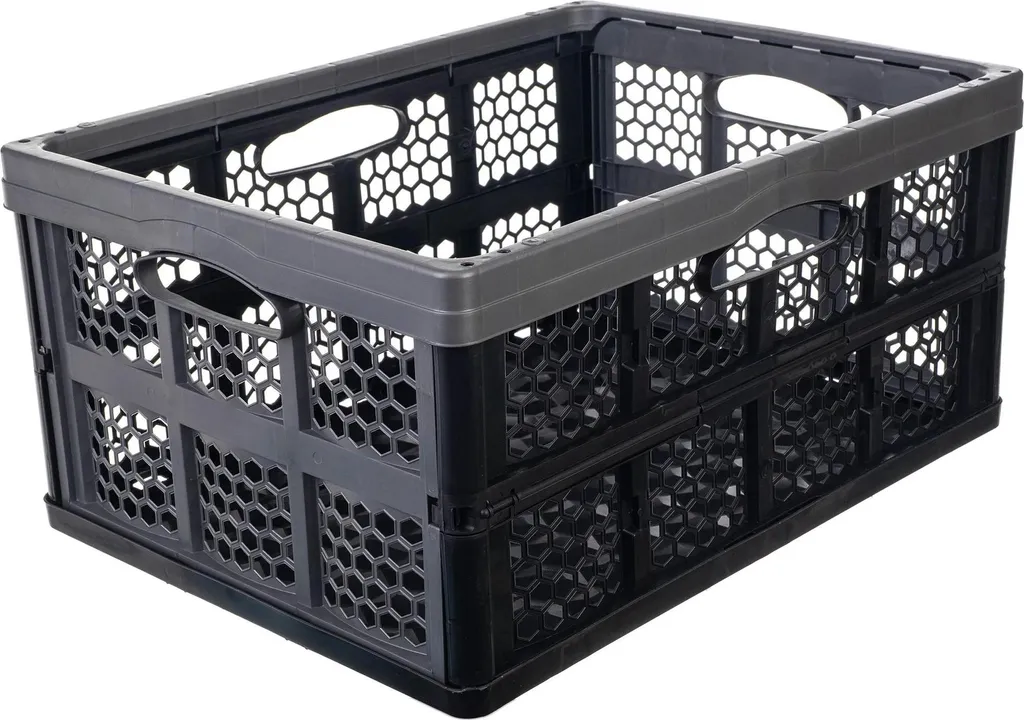 Organisateur de coffre voiture pliable 32L - Bac de stockage empilable noir