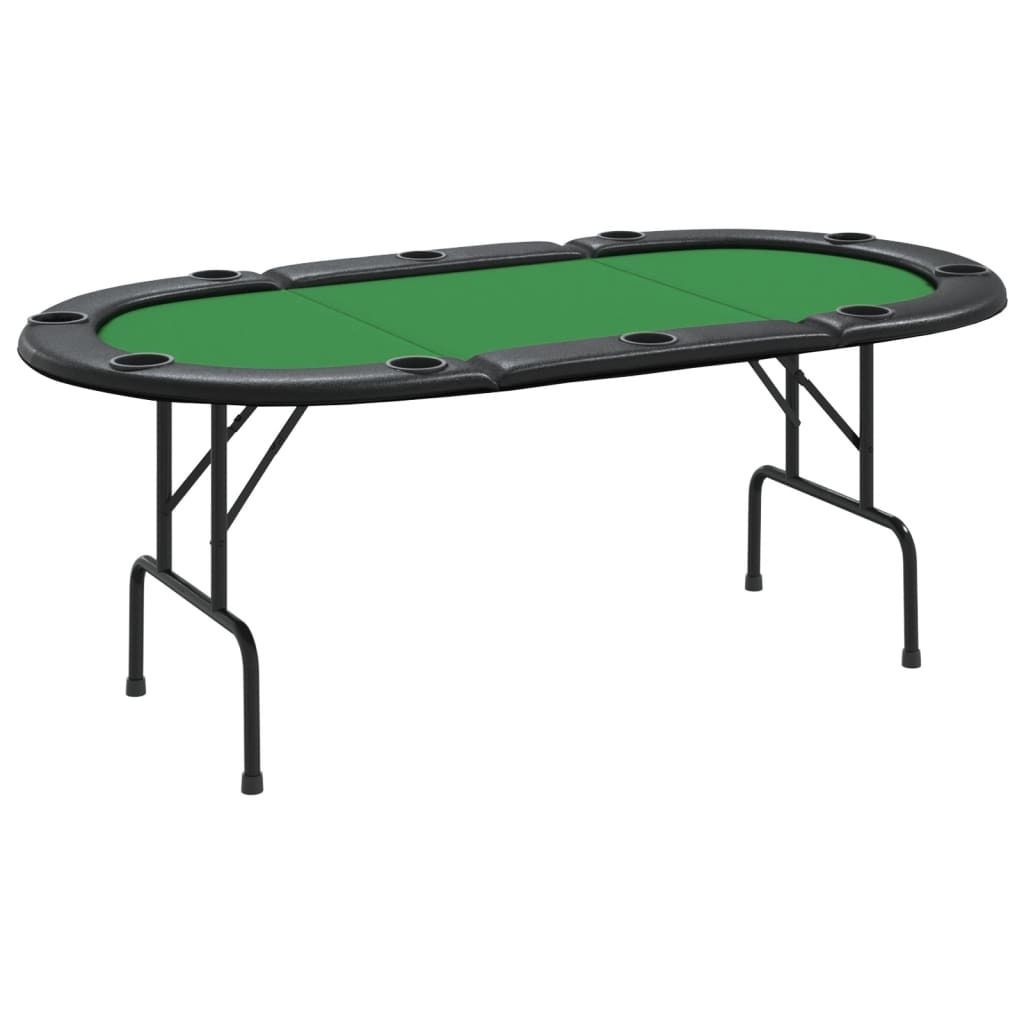 Pokertisch Klappbar 10 Spieler Grün 207x106x76 cm