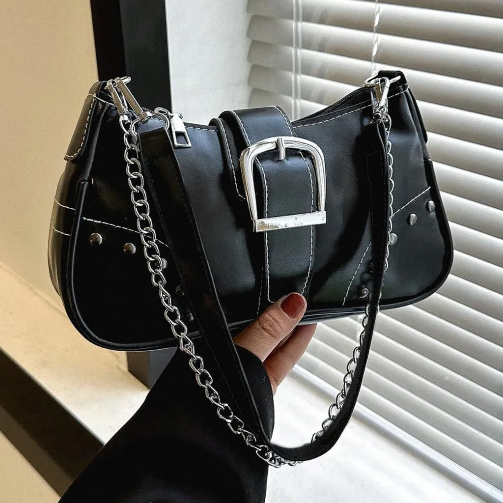 Borsa A Tracolla TIAASTAP Y2K In Pelle PU Hobo Crescent: Piccola Borsa Tote Da Donna Per Appuntamenti E Feste, 26x23x8 Cm - 3