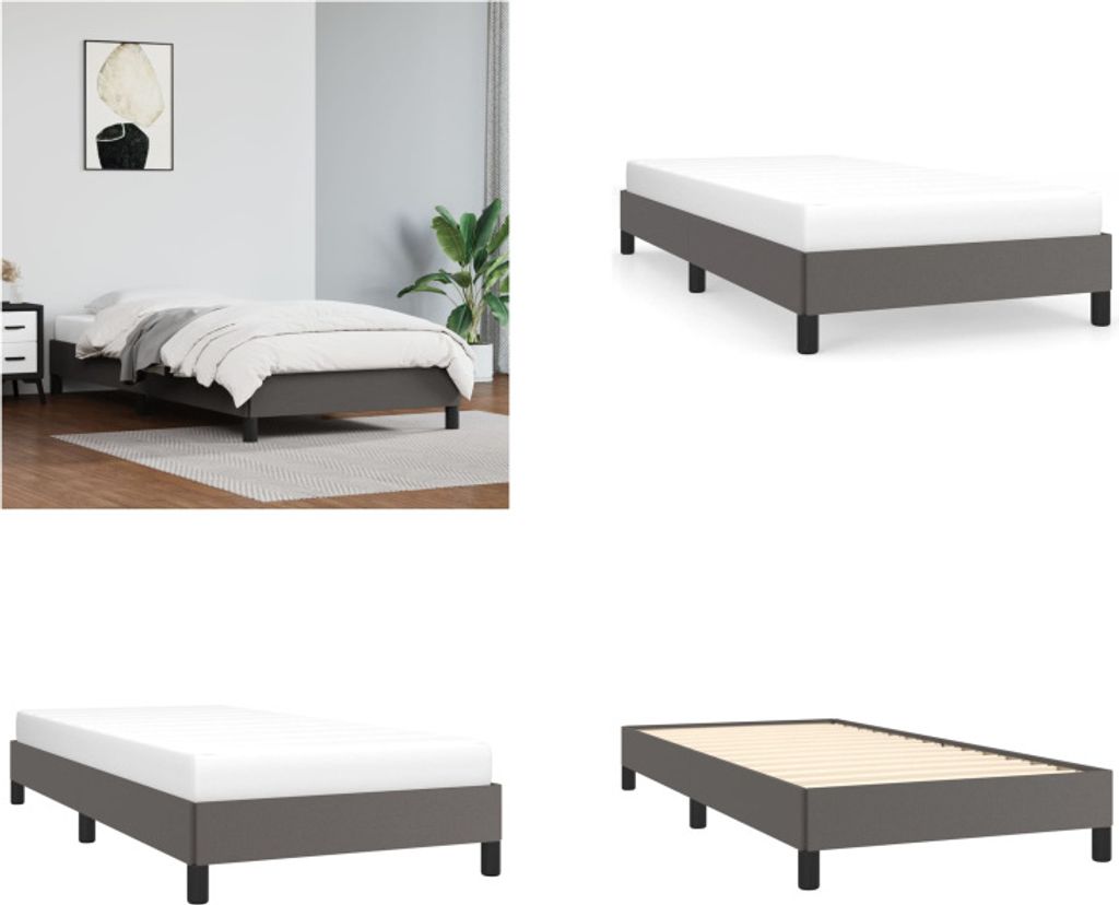 vidaXL Bettgestell Grau 80x200 cm Kunstleder - Bettgestell Produktbild 
