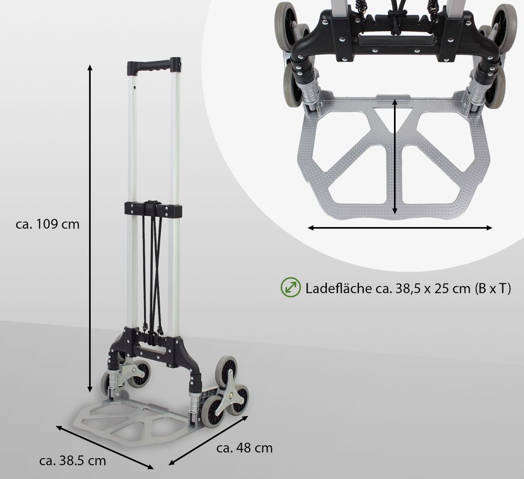 Alu Treppensteiger Sackkarre 70 kg klappbar extra hoch 109 Produktbild 4