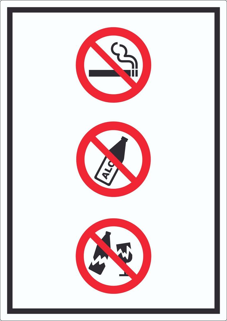 Aufkleber Alkohol Rauchen Glas verboten Symbol A6 (105x148mm)