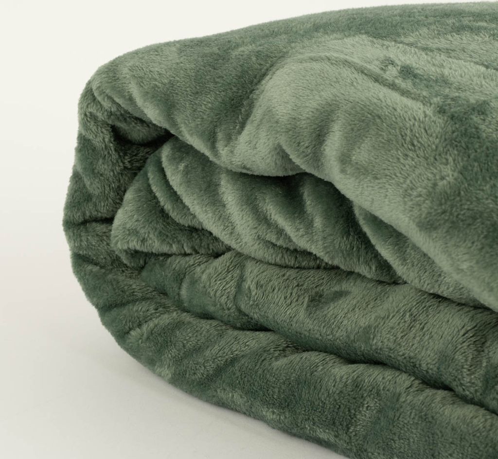 Große Kuscheldecke aus Microfaser einfarbig jade grün Produktbild 
