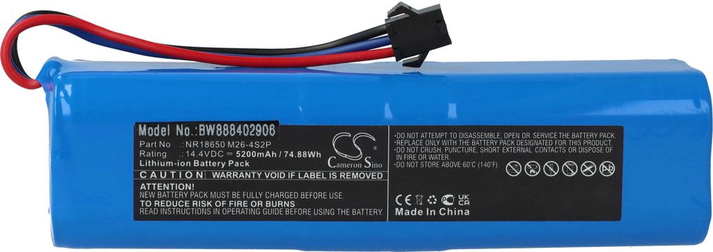 vhbw Akku kompatibel mit Imou Auto-Vazio Staubsauger (5200 mAh, 14,4 V, Li-Ion)