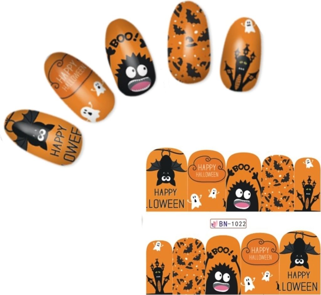 Tattoo Nail Halloween Totenköpfe Fledermaus Aufkleber Nagel Sticker