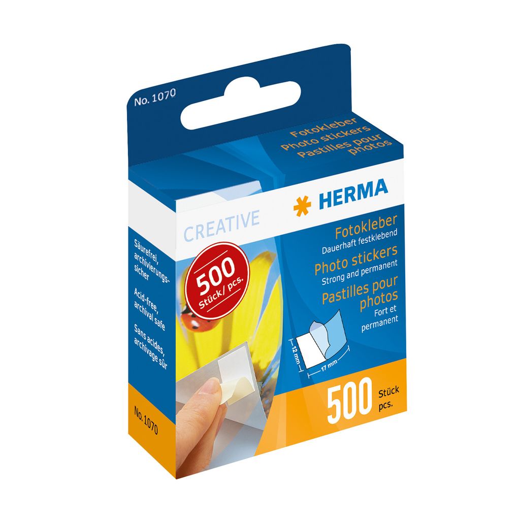 HERMA tampone adesivo 1070 12x17mm bianco 500 Immagine del prodotto 