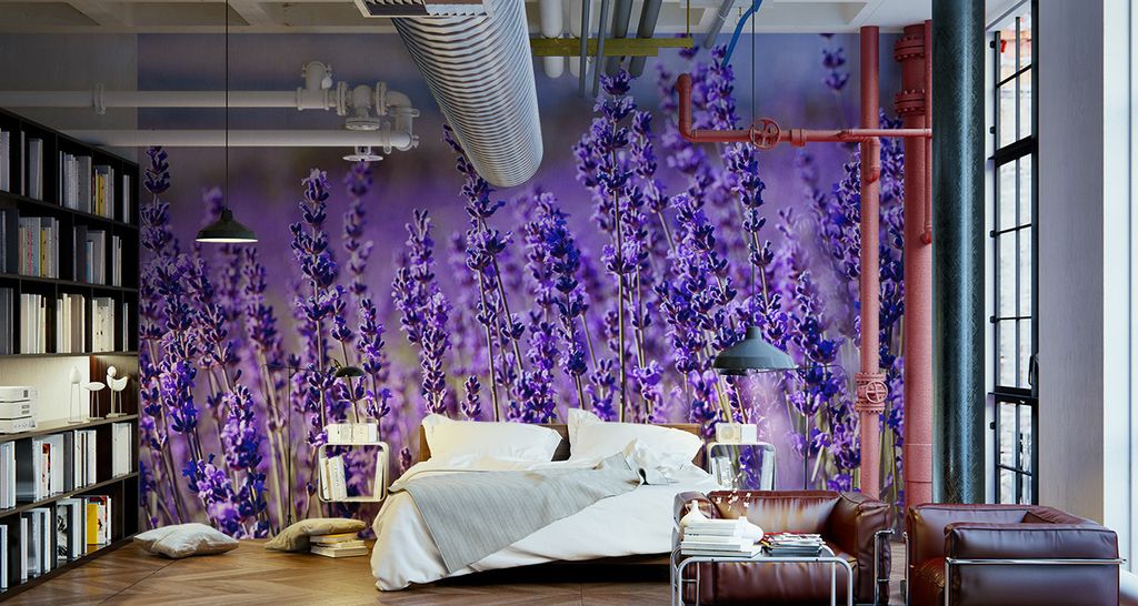 Fototapete Vlies Tapete schöne Lavendel Blumen Natur 270 cm (B) x 180 cm (H) Wandbild Wanddeko