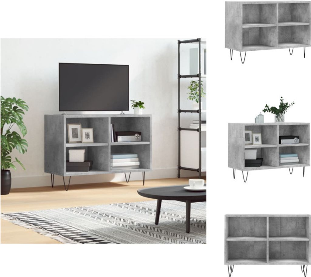 vidaXL TV-Schrank Betongrau 69,5x30x50 cm Holzwerkstoff - TV-Möbel