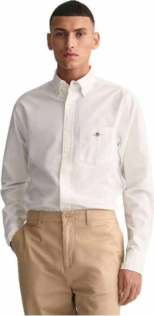 Gant Freizeithemd Regular Fit weiß einfarbig