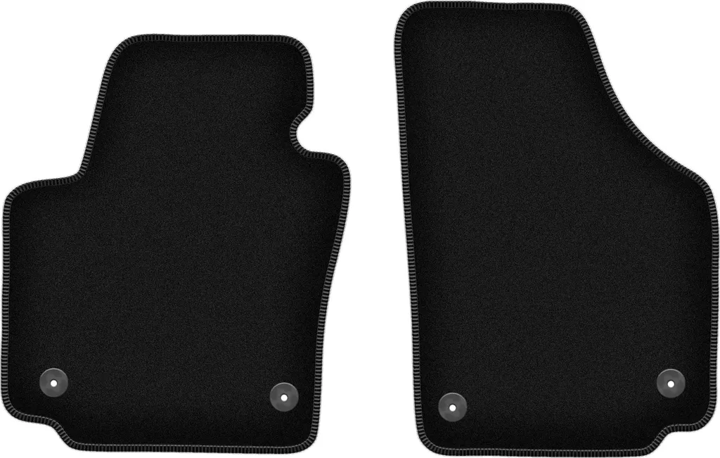 Wielganizator Tappetini anteriori in velluto per Seat Altea (08.2008-2015, minivan) neri, set 2 pz, con fissaggi