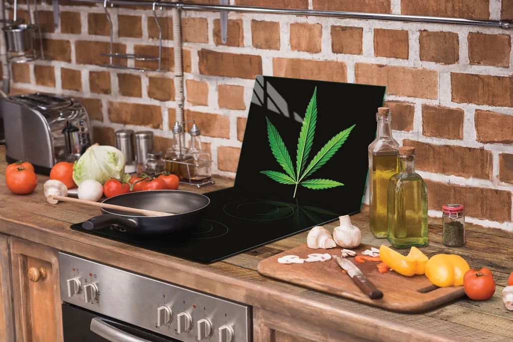 Piastra Copriforno Verde Fogliame 30x22 | Tagliere Multiglass Design - 8