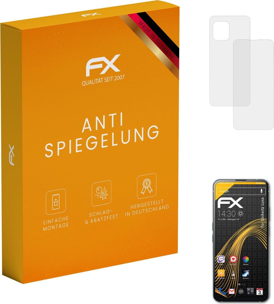 atFoliX FX-Antireflex 3x Schutzfolie kompatibel mit Unihertz Luna Displayfolie