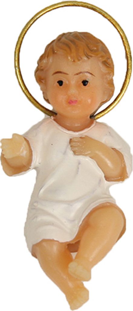 FADEDA Jesuskind mit Kleid und Heiligenschein / Höhe:3 cm / handbemalt / detailgetreue Krippen Figuren - Weihnachten Tisch Dekoration Krippe Zubehör