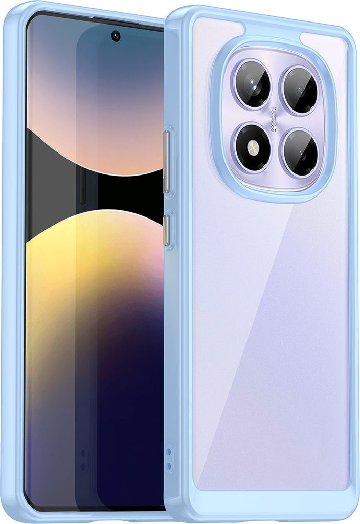 Schutzhülle für Xiaomi Redmi Note 14 Pro 4G Klar Rückseite Stoßfeste TPU Silikon Bumper Hülle Blau