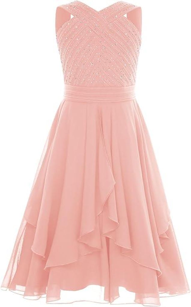 Mädchen Chiffon Abendkleid mit Strasssteinen Gr. 140 – Produktbild 