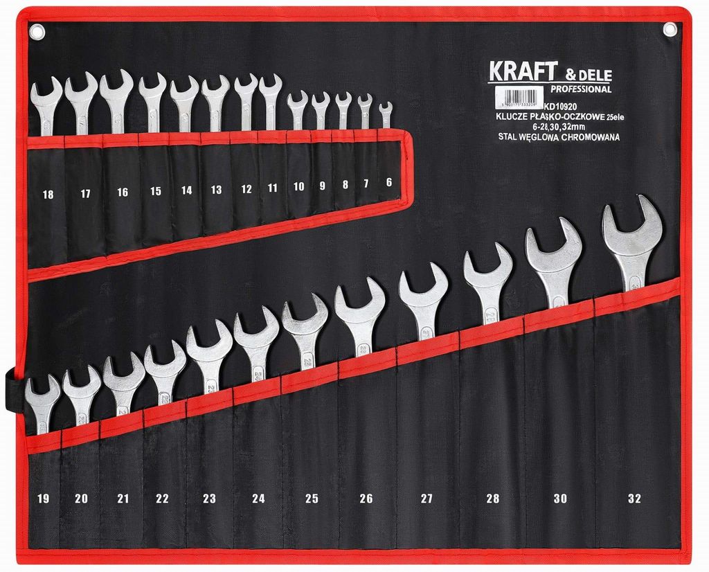 Schraubenschlüssel-Set, flach, 25-teilig, 6-32 mm, Produktbild 