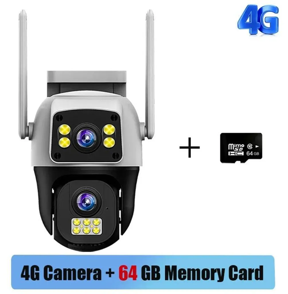 Caméra de surveillance double objectif vision nocturne SD 64 Go EU - 2