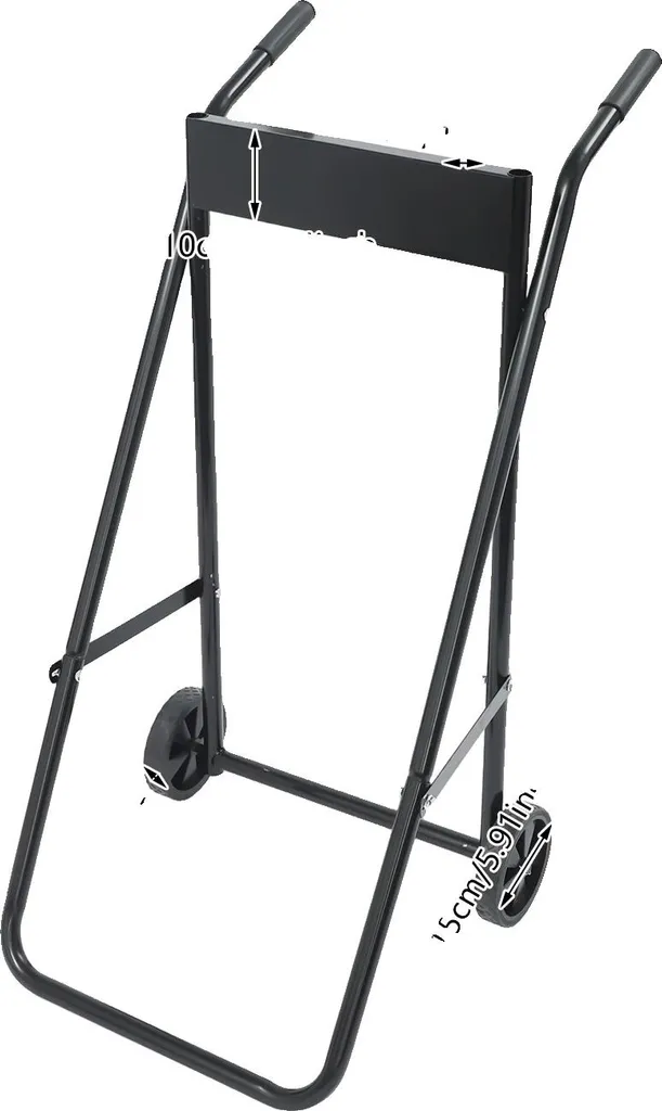 Carrello Motore Fuoribordo Economico e Robusto - Acciaio Nero Pieghevole