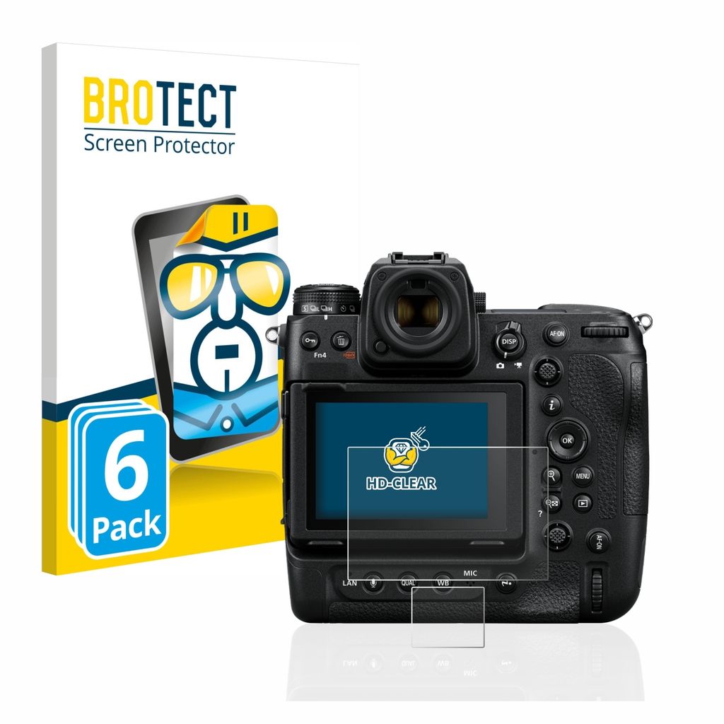 6x Für Nikon Z 9 (Display + Schulterdisplay) Schutzfolie BROTECT Displayschutz Display Schutz Folie Klar Transparent
