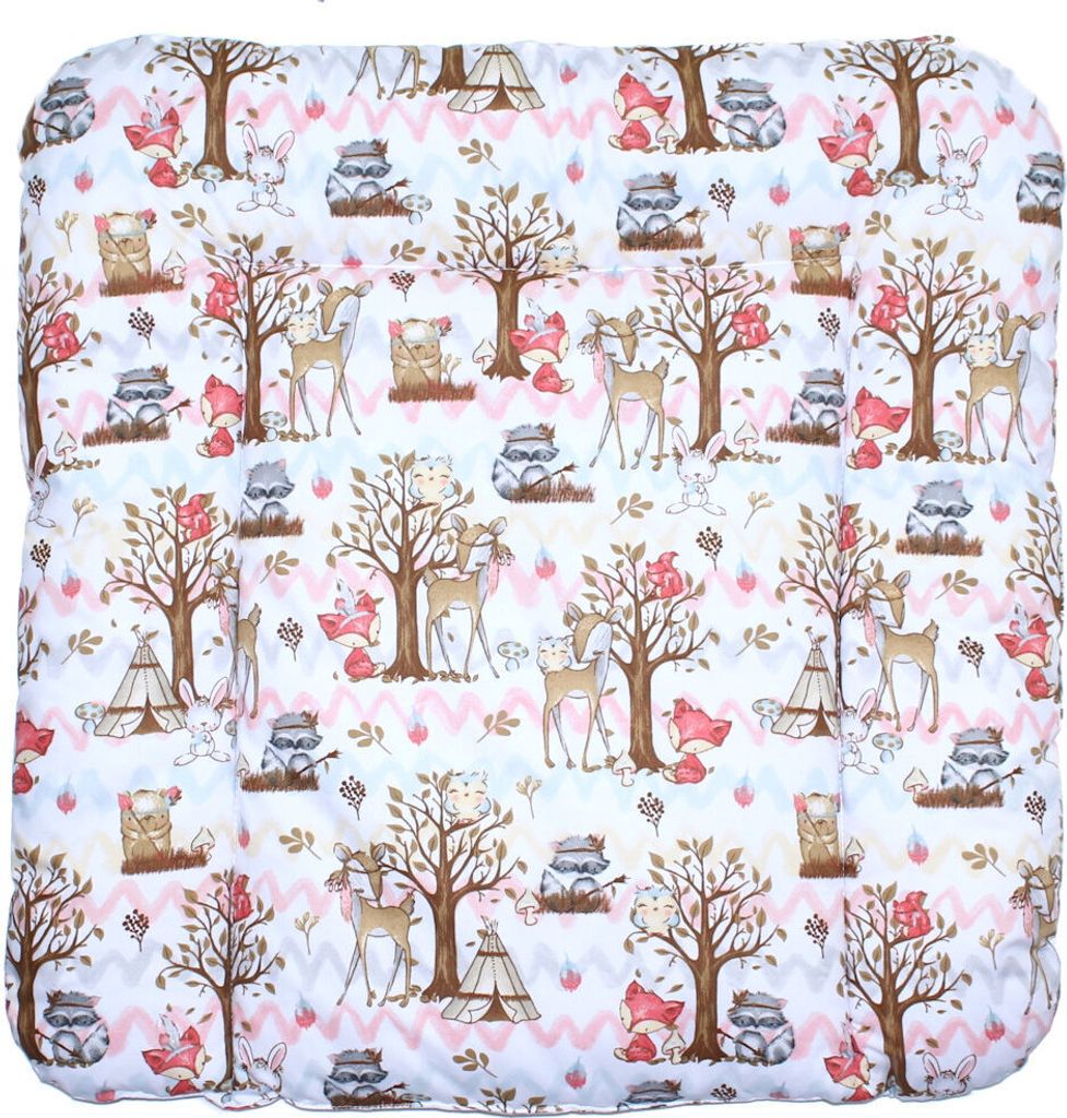 Baby Wickelauflage 70 x 70 cm Wickeltischauflage Auflage für Wickeltisch 07. Waldfreunde