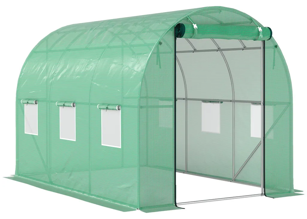Serre de jardin professionnelle 6m² avec armature acier et 6 fenêtres
