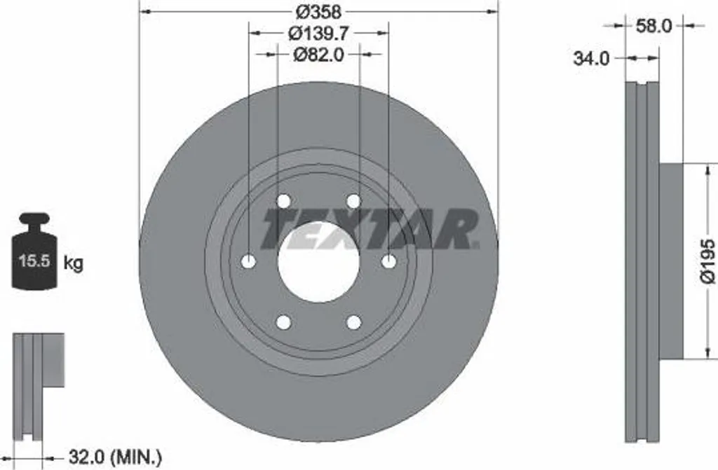 Éliminez les vibrations : Disque de frein Textar 92309803 pour Patrol OE