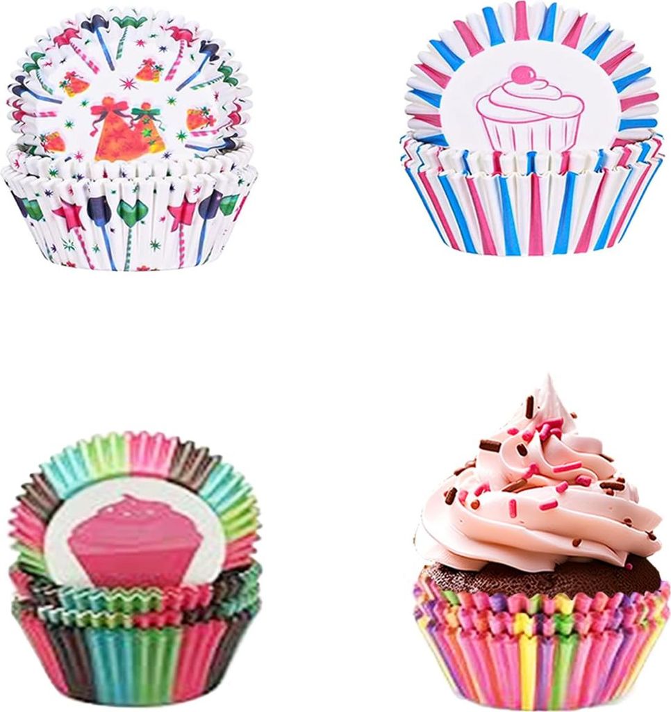 Papierförmchen für Muffins 400 Stück Bunt 4,5x2x2,5 cm Partys