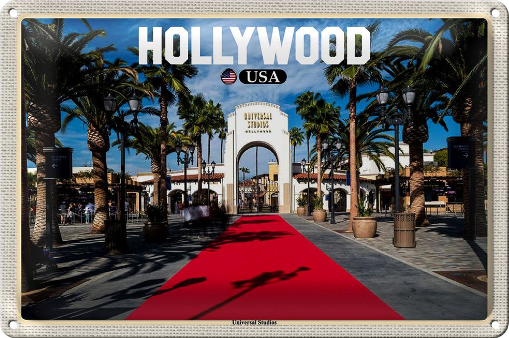 Blechschild Reise 18x12cm Hollywood USA Universal Studios