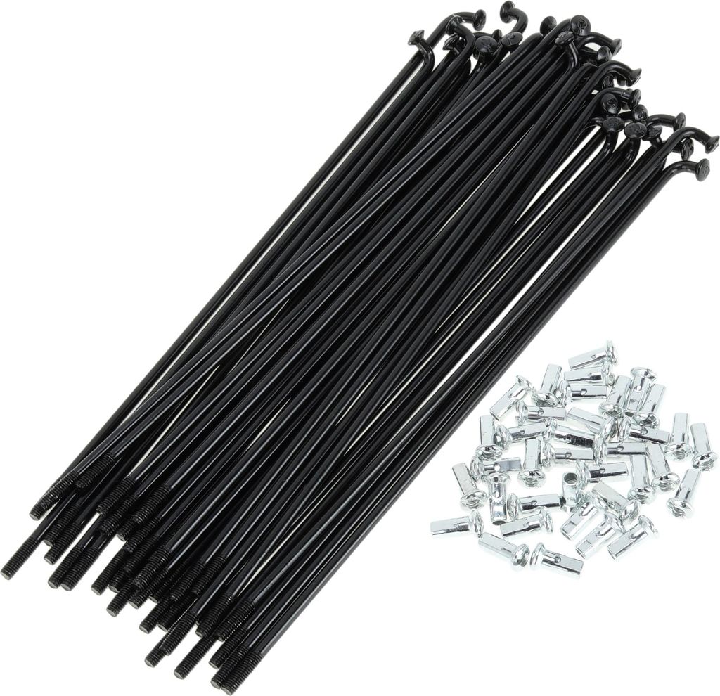 1 Satz Universal-Fahrradspeichen 12G 157mm Länge Fahrradrad Speichen Nippel Schwarz Kohlenstoffstahl
