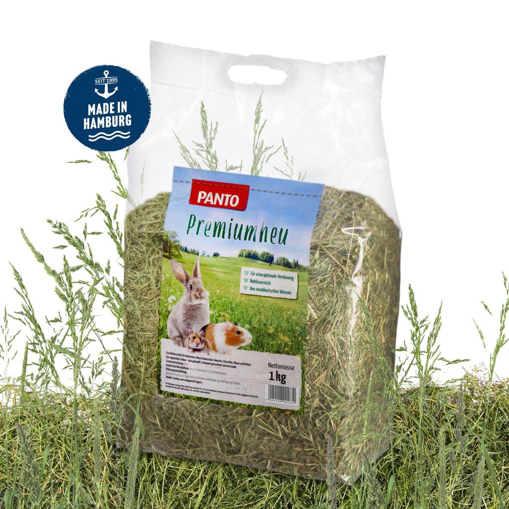 PANTO Premiumheu 1kg - Nagerfutter, für Kaninchen, Produktbild 