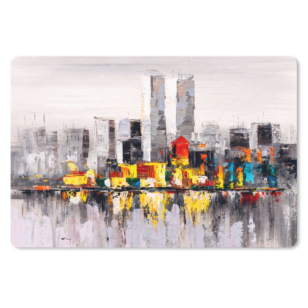 MuchoWow Mauspad Mousepad Gemälde - Skyline - Farben - Ölfarbe 27x18 cm - Mousepads - Maus Mat - Pad - Mausunterlage - Büroartikel - Desk Matten