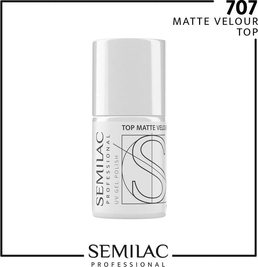 Semilac Top Matte Velour 707 7ml | Sigillante Opaco No-Wipe UV LED
