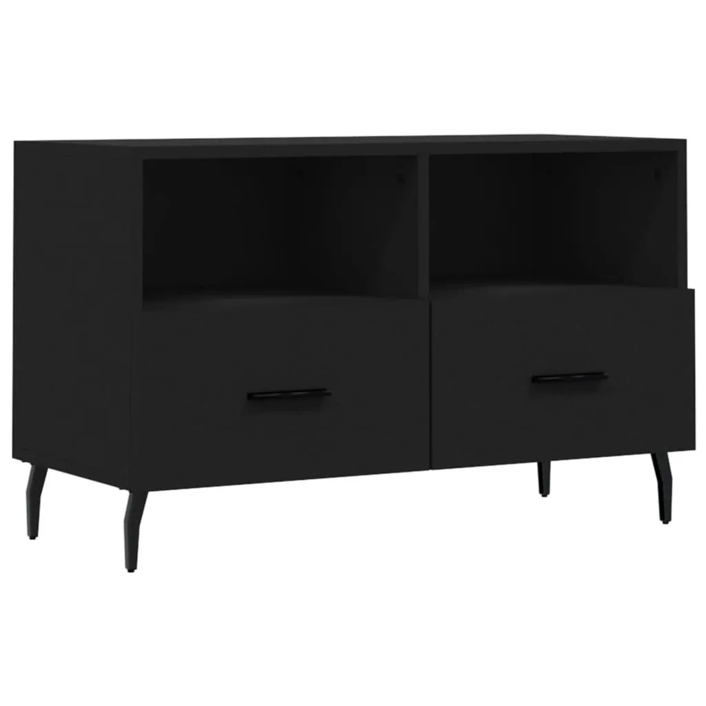 Mobile TV nero 80x36x50 cm materiale a base di legno