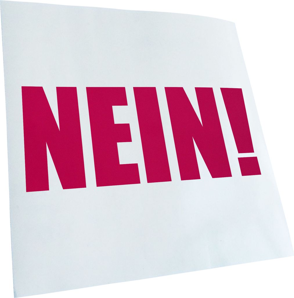 Kiwistar - Autoaufkleber - pink - 60 x 24 cm - Nein! - Heckscheibenaufkleber - Aufkleber für Auto Kfz Fahrrad, LKW, Truck Mofa