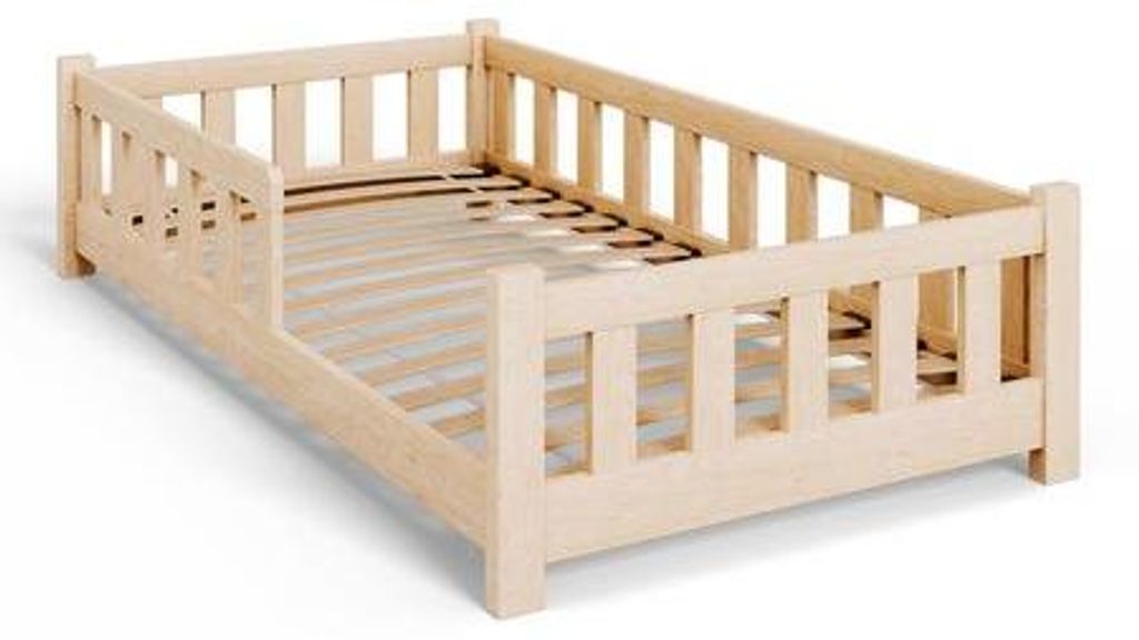 Łóżko dziecięce PINI 160x80 niskie drewniane nielakierowane Zdjęcie produktu 
