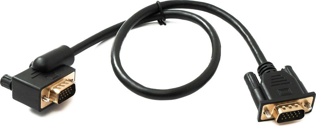 SYSTEM-S D Sub15 Kabel 50 cm HD VGA 15 Pin Stecker zu Stecker DB15 Winkel Right Angled Adapter