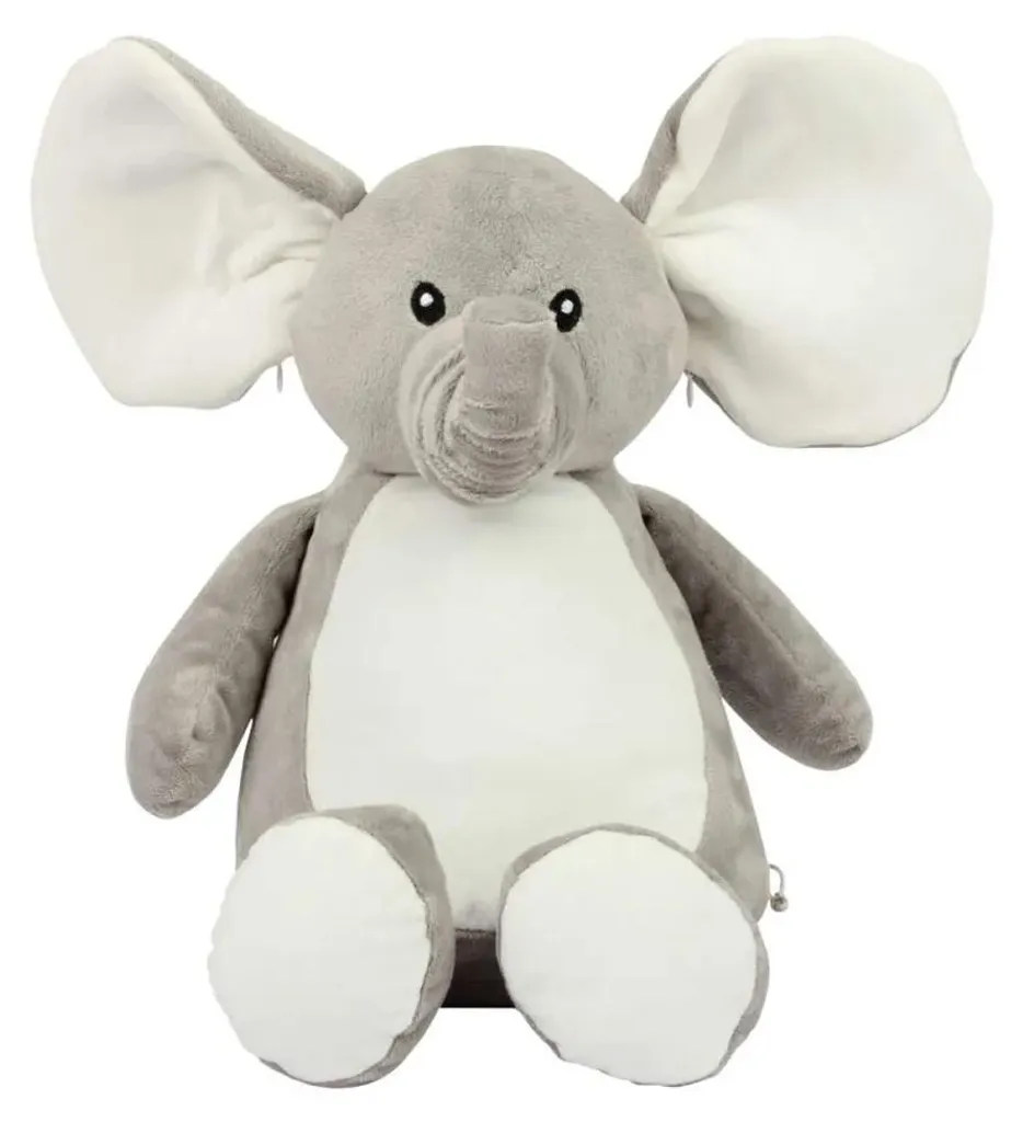 Doudou éléphant gris Zippie LT1272 Mumbles : peluche douce et lavable (L)