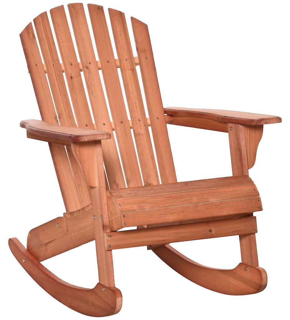 Adirondack Gartenstuhl Schaukelstuhl Schaukelsessel Gartensessel Gartenmöbel Balkonstuhl Natur 77 x 94 x 97 cm