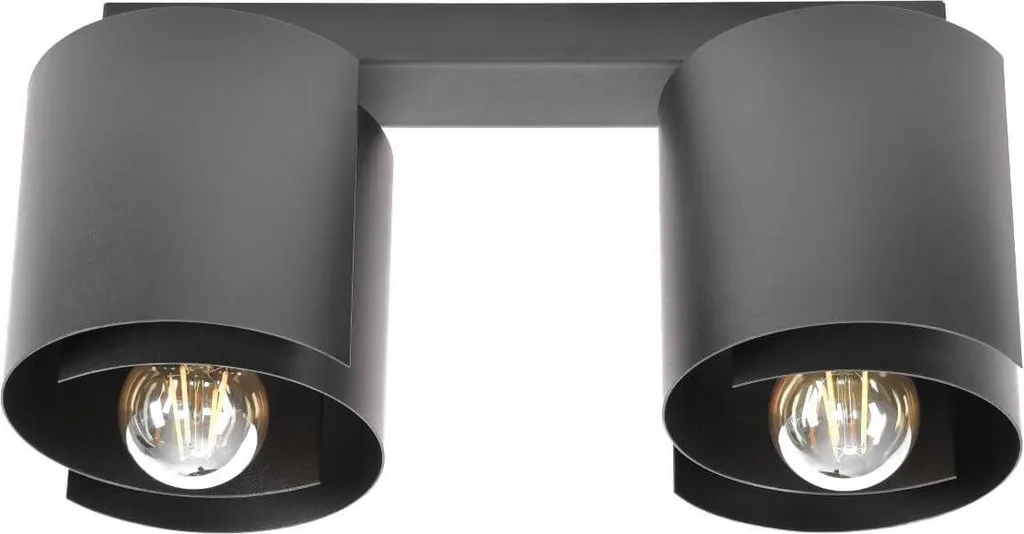 Plafonnier noir moderne HUGO 2 pour éclairage intérieur style atelier