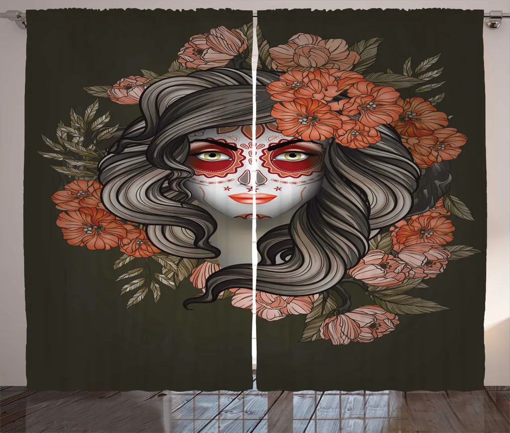 Rideaux de Salon Universels Motif Gothique 280 x 225 cm avec Crochets