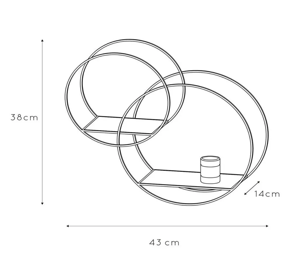 Luminaire d'appoint CIRCLE à fixer sur étagère Métal Noir E27 - 8