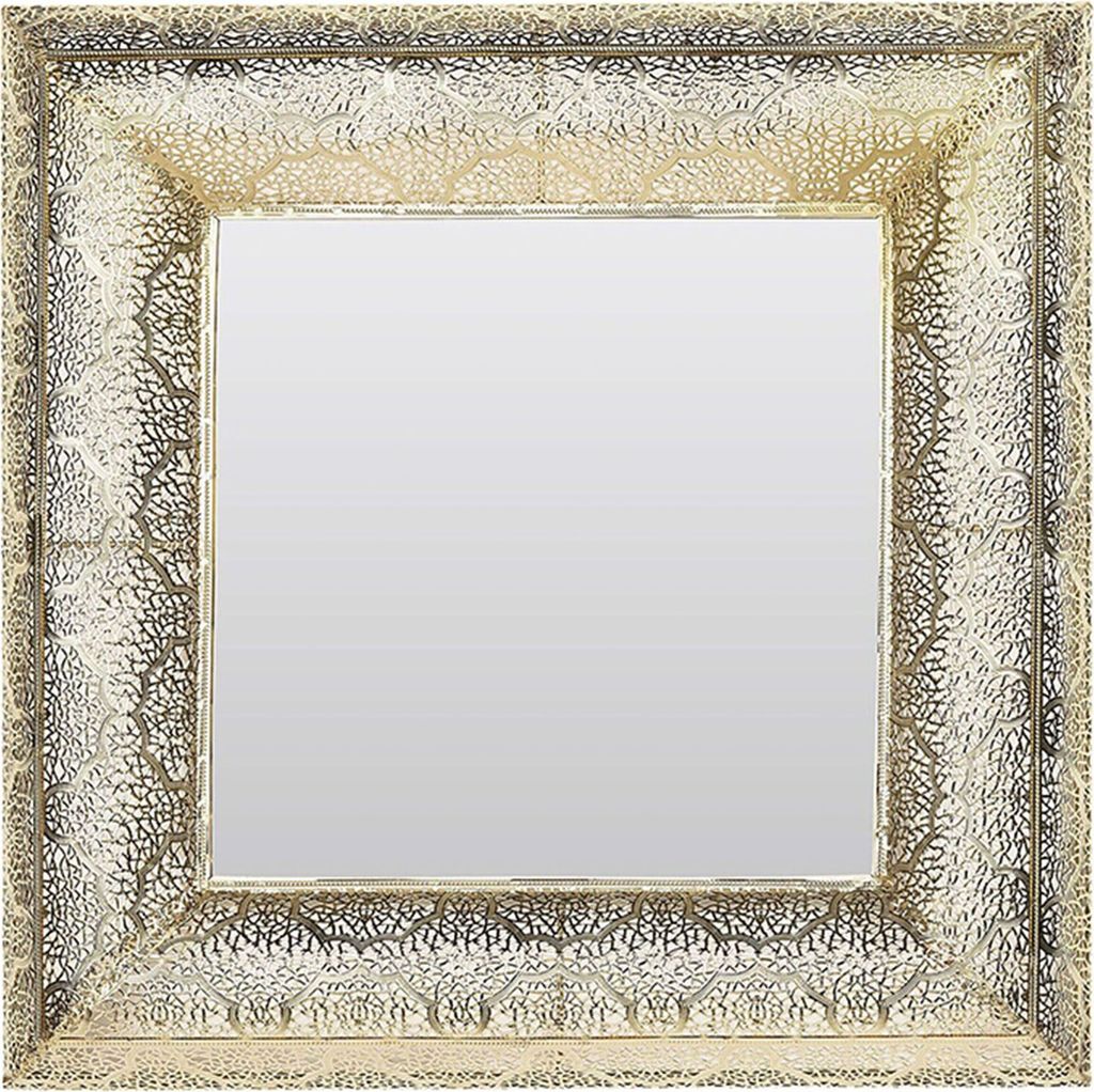 BELIANI Wandspiegel Gold 60 x 60 cm Quadratisch Glamouröse Modern