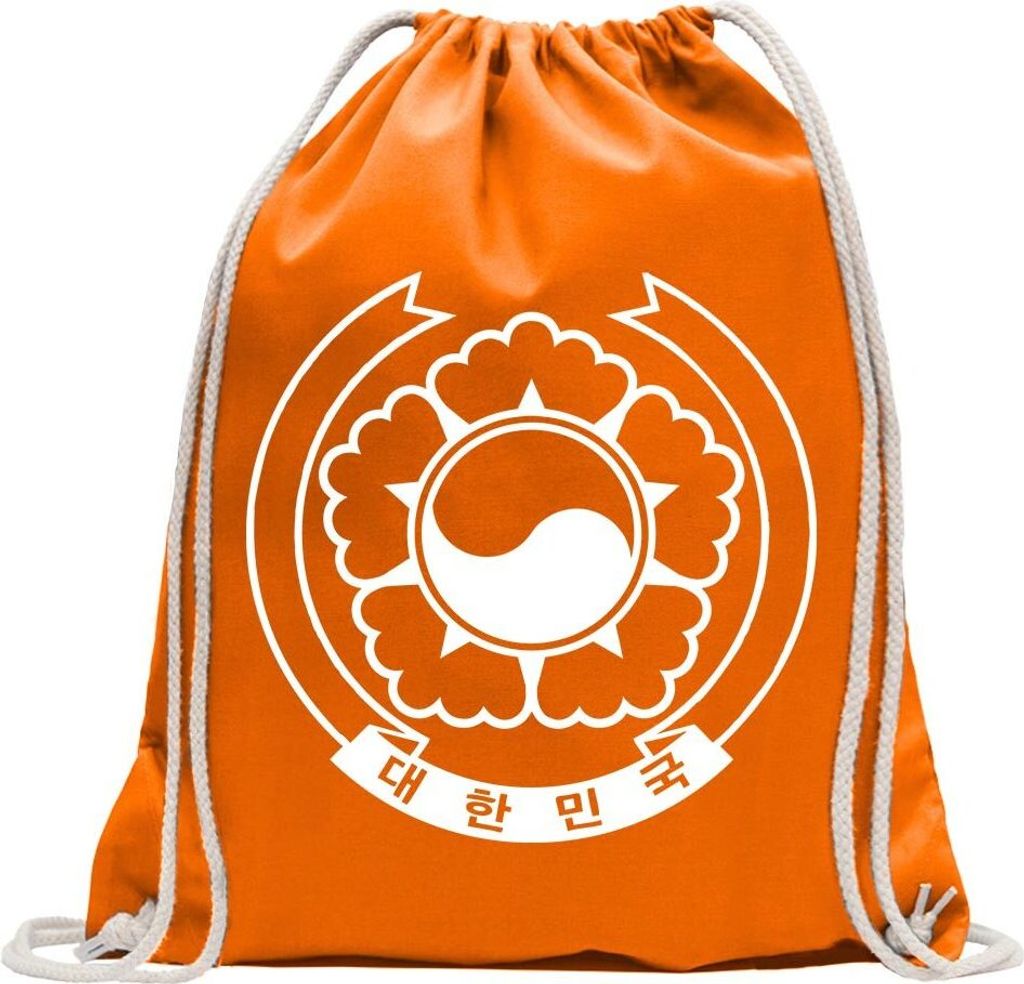 Kiwistar - Turnbeutel - mandarin - Südkorea Wappen - Fun Rucksack Sport Beutel Gymsack Baumwolle mit Ziehgurt