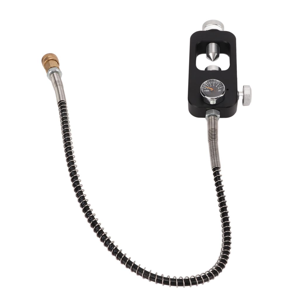 Tauchen Tank Refill Adapter mit Manometer Schlauch Aluminiumlegierung Durable Portable Rustproof Scuba Yolk Fill Station