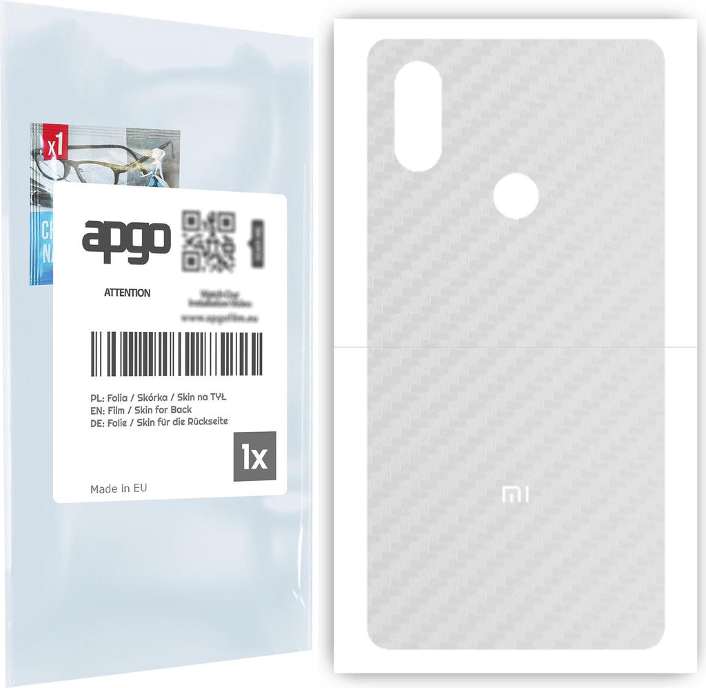 apgo Rückseite Schutzfolie für Xiaomi Mi 8 SE - Hinten Schutzfolie Carbon Transparent (durchsichtig), Rückseite Folie schützt vor Kratzern und ...