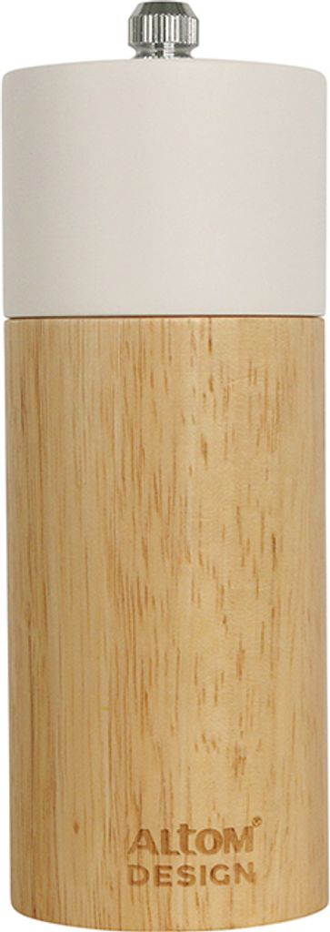 Handmühle aus Holz für Salz und Pfeffer 14 cm weiß