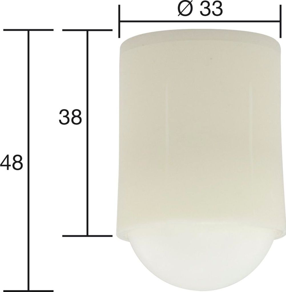 Kugelrolle 3 ø 33 mm, Tiefe 38 mm, Kunststoff weiß Produktbild 