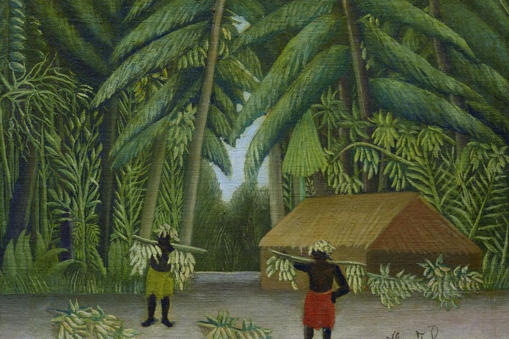 Plakat 30x20cm Bananenernte, Rousseau Vintage für das Wohnzimmer