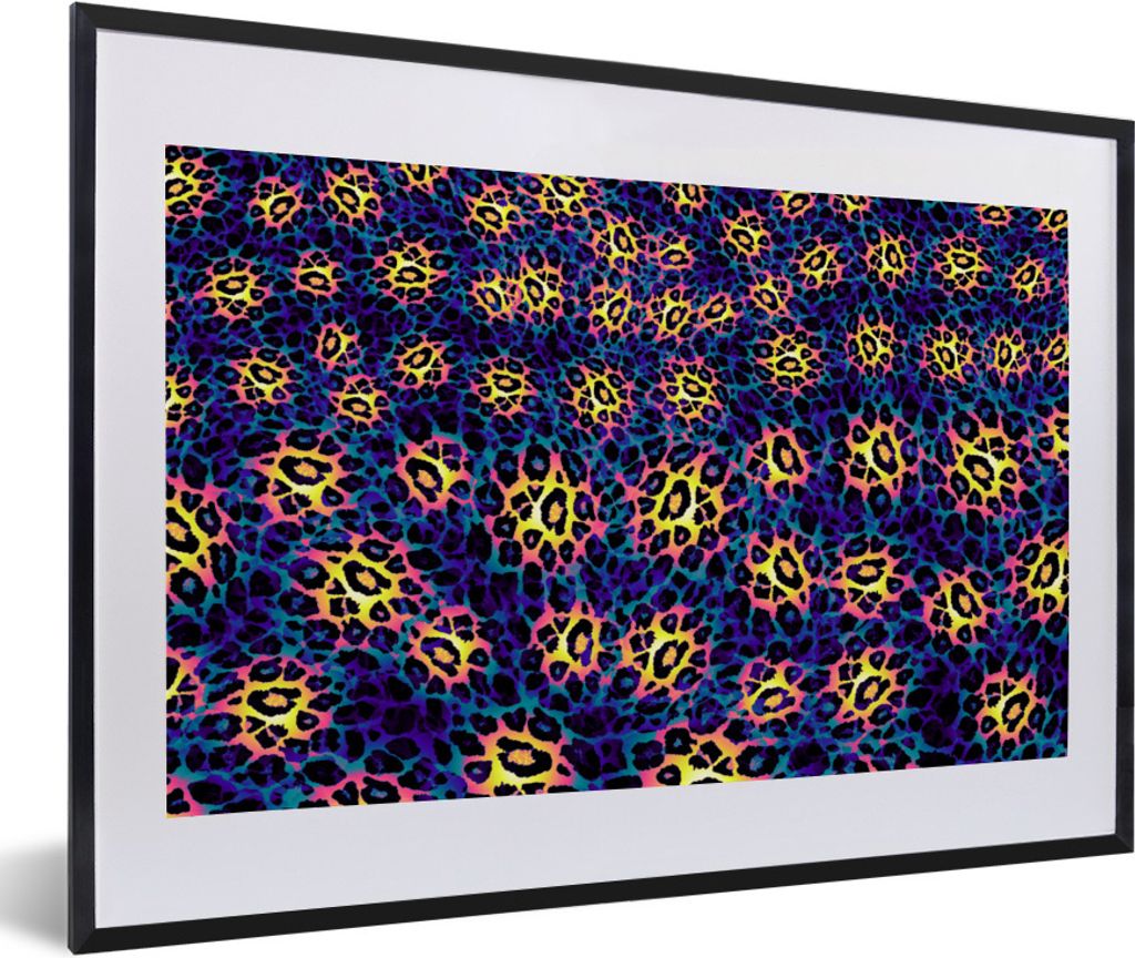 MuchoWow® Gerahmtes Poster Design - Leopardenmuster - Gelb Produktbild 